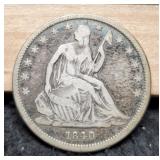 1840 Liberty Seated Half Dollar Small Letters F12