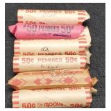 (6) Rolls Estate Wheat Cents