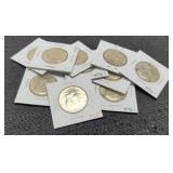 (10) 40% Silver 1966 K. Half Dollars