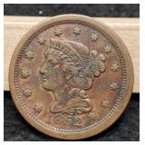 1852 Large Cent XF