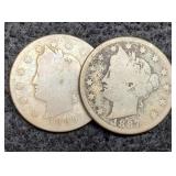 (2) V Nickels: 1887, 1889