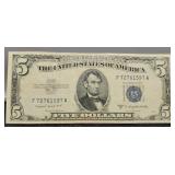 1953B $5 Silver Certificate Note