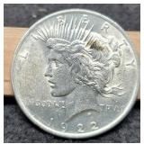 1922 Peace Dollar AU