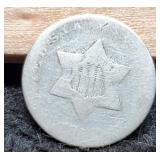 1859? Silver 3 Cent  AG