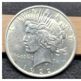 1922 Peace Dollar AU