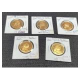 (5) Proof Sacagawea Dollars: