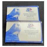 (2) 5 Coin Quarter Proof Sets: 2004, 05