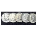 (5) 1964 K. Half Dollars