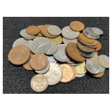 Lot w/ 50 World Coins, Nice Mix Of Dates & Nations