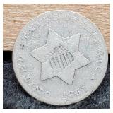 1851 Silver 3 Cent