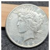 1923-S Peace Dollar AU