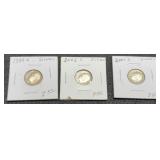 (3) Silver Proof Dimes: 1995-S, 01-S, 02-S