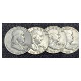 (4) F. Half Dollars: 1951, 53-D, 63-P&D