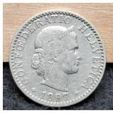 1897 Switzerland 20 Rappen
