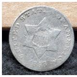 1853 Silver 3 Cent Small Star