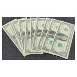(10) 2006 $1 FR Notes Unc./Consecutive Numbered