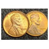 (2) Unc. L. Cents: 1944-D, 45