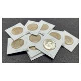 (10) 40% Silver 1967 K. Half Dollars