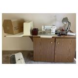Janome Sewing Machine and Cabinet