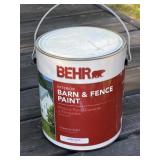 Gallon of Behr White Barn & Fence Paint