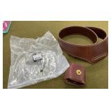 Triple K Leather Gun Belt & Pouch