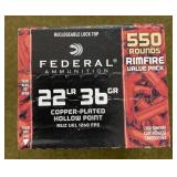 550 rnds Federal .22 LR Ammo