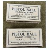 100 rnds Winchester Military .45 Auto Ammo