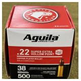 500 rnds Aguila .22 LR HP Ammo