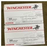 100 rnds Winchester .38 Spl Ammo