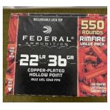 550 rnds Federal .22 LR Ammo
