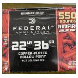 550 rnds Federal .22 LR Ammo