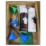 2 Cans Rifle Grip, 4 Powder Funnels, Primer Tray