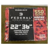 550 rnds Federal .22 LR Ammo