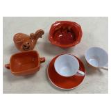 Ceramic Bird, Cups & Saucer, Pottery