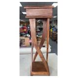 Solid Oak Fern Stand Tiki Style