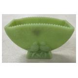 Fenton Satin Glass Love Birds Planter