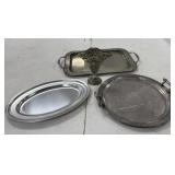 Silverplate Plate and Fan Vase
