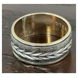 10 Kt Gold Filled  & Sterling Silver Ring