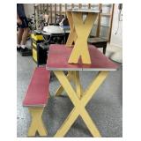 Red 40" Table and Benches
