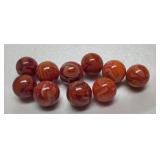 10 Rare Champion Agate Furnace Marbles