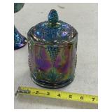 Carnival Glass Candy Dish with Lid