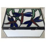 Stained Glass Dragonfly Box