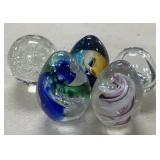5 - Large Glass Paperweights