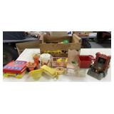 Wood Produce Box Full of Toys