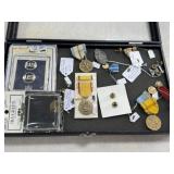 Military Medals in Display Case