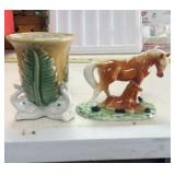 Elephant Vase & Horse With Foal