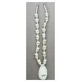 Indian Carved Elephant Raised Trunk Necklace