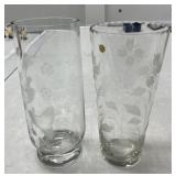 2 - Etched Glass Vases