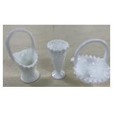Milk Glass Vases & Baskets