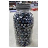 1/2 Gallon Jar of Carnival Glass Marbles